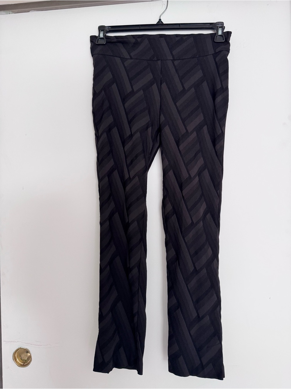 Soft Surroundings Black Geometric Stretch Wide-Leg Pants
